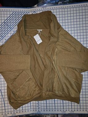 Heyson Casual Open Cardigan in Camel Brown